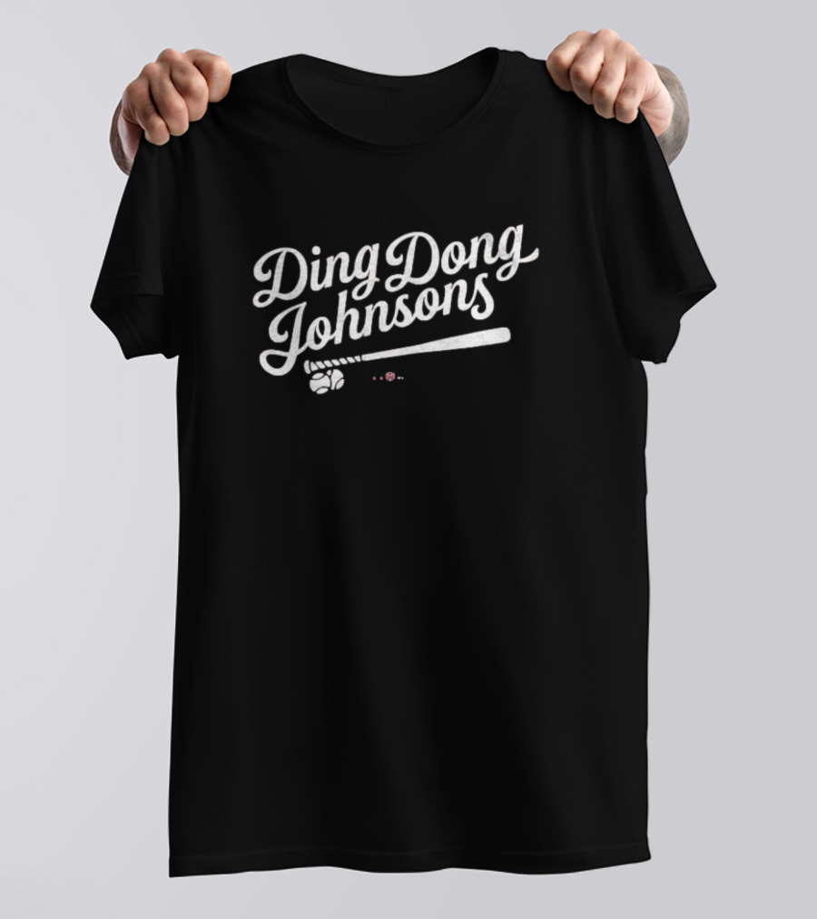Ding Dong Johnsons Baseball Bat And Ball Retro Style T-Shirt