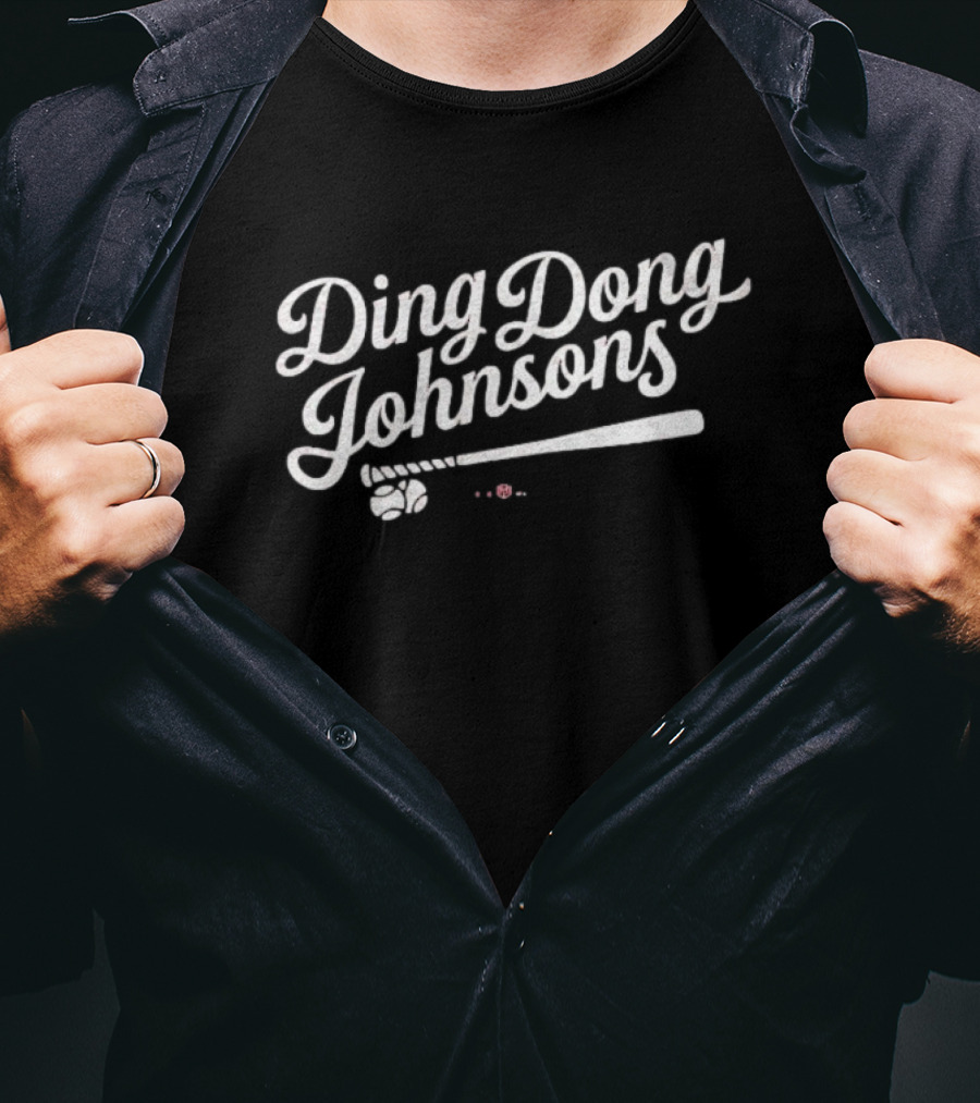 Ding Dong Johnsons Baseball Bat And Ball Retro Style T-Shirt
