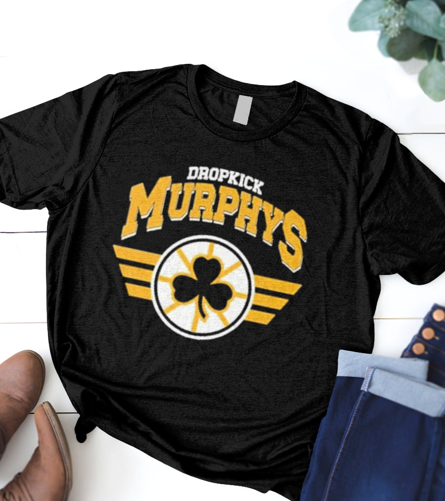 Dropkick Murphys Shamrock Winged Emblem Boston Bruins T-Shirt