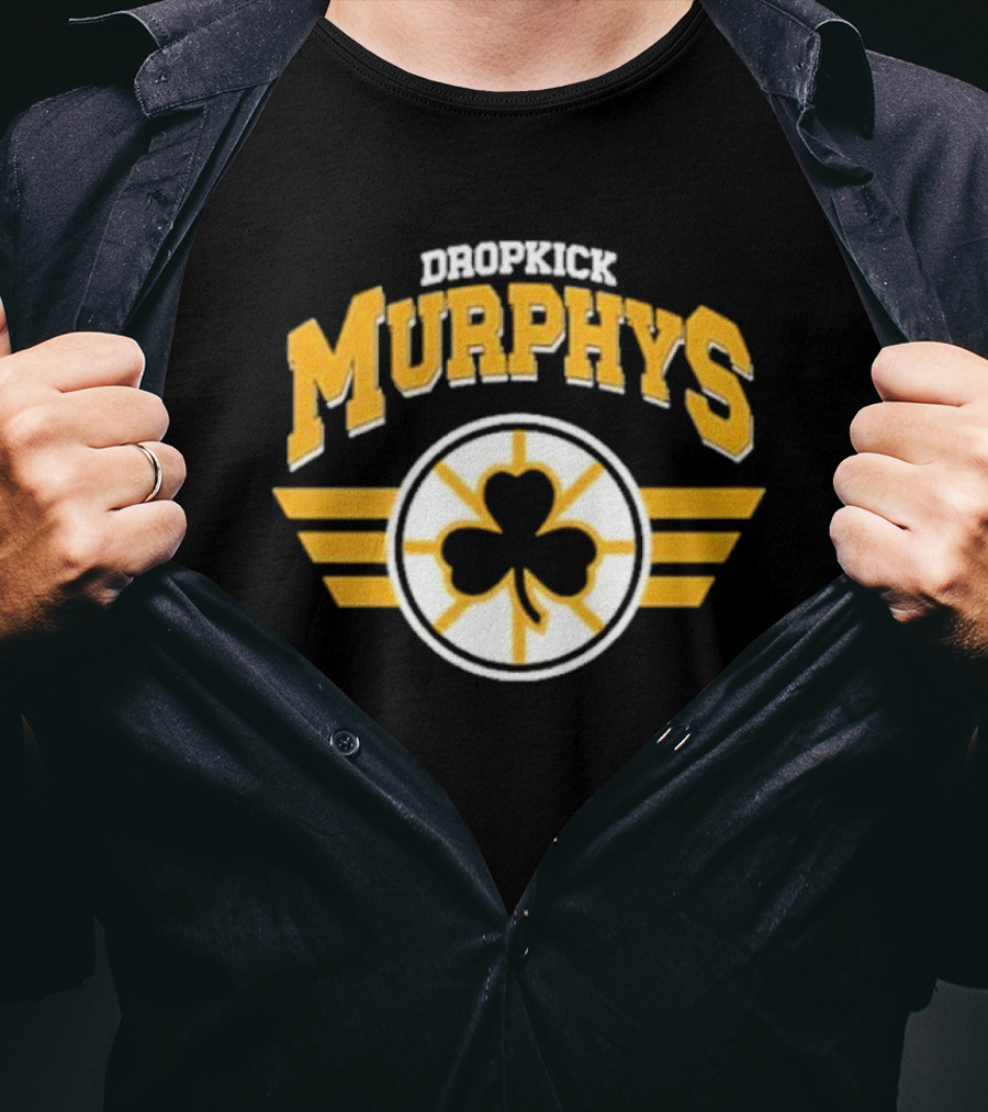 Dropkick Murphys Shamrock Winged Emblem Boston Bruins T-Shirt