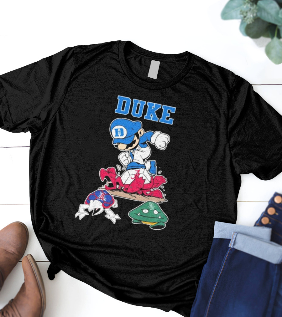 Duke Blue Devils Super Mario Crushing Arizona Wildcats Baylor T-Shirt