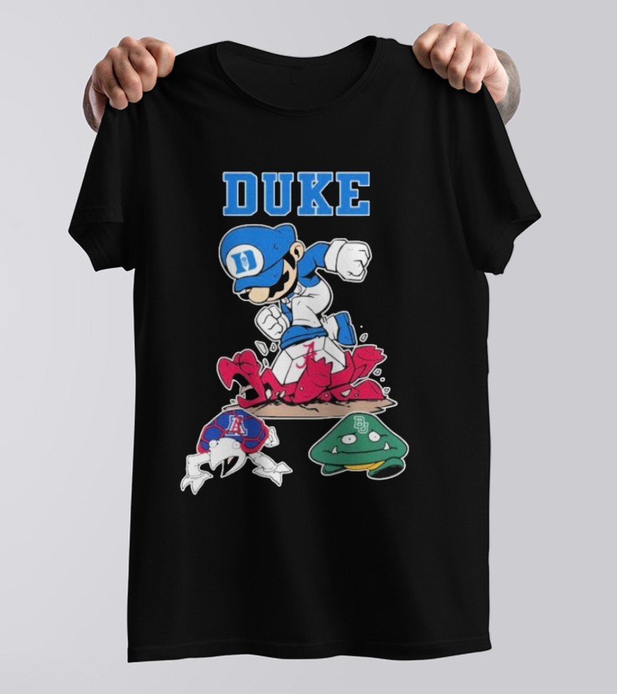Duke Blue Devils Super Mario Crushing Arizona Wildcats Baylor T-Shirt