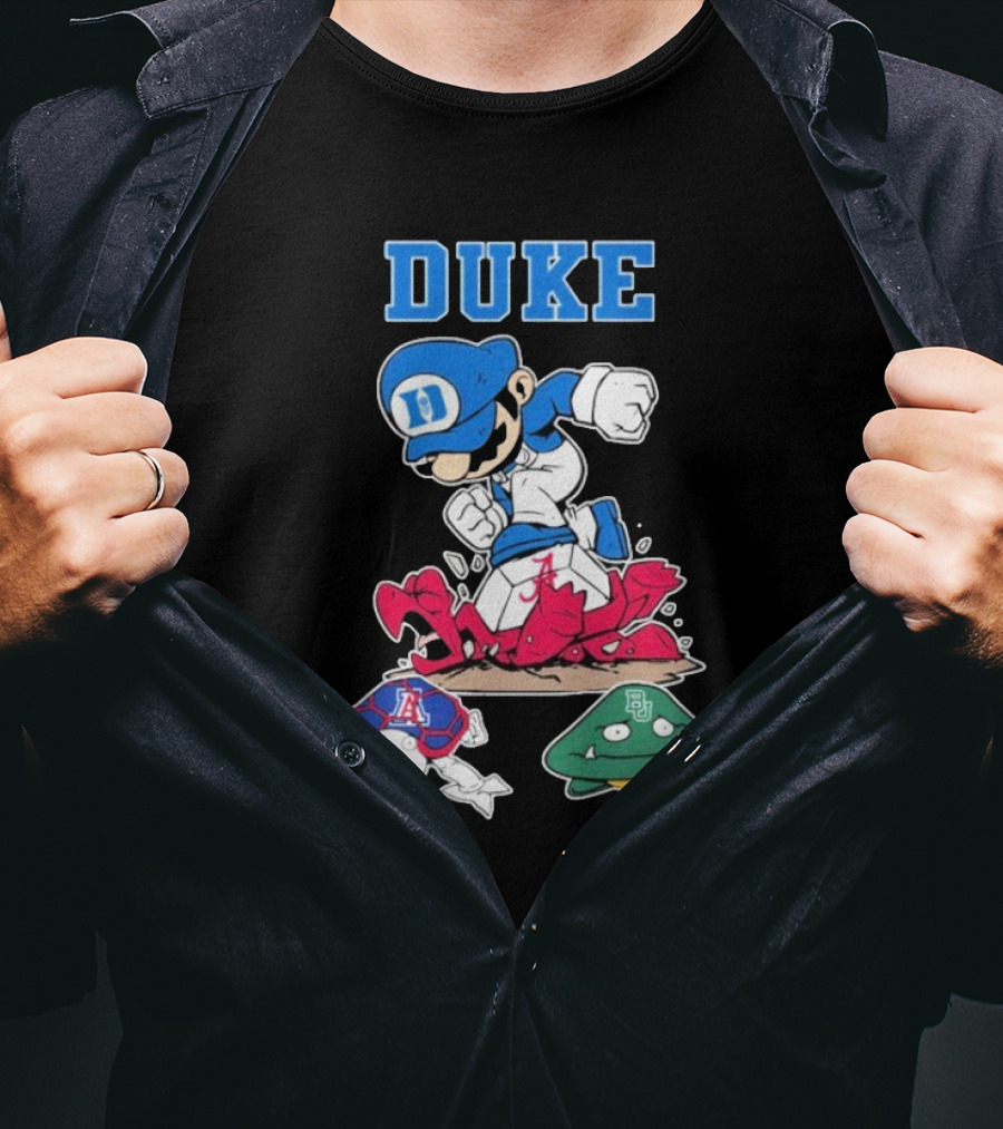 Duke Blue Devils Super Mario Crushing Arizona Wildcats Baylor T-Shirt