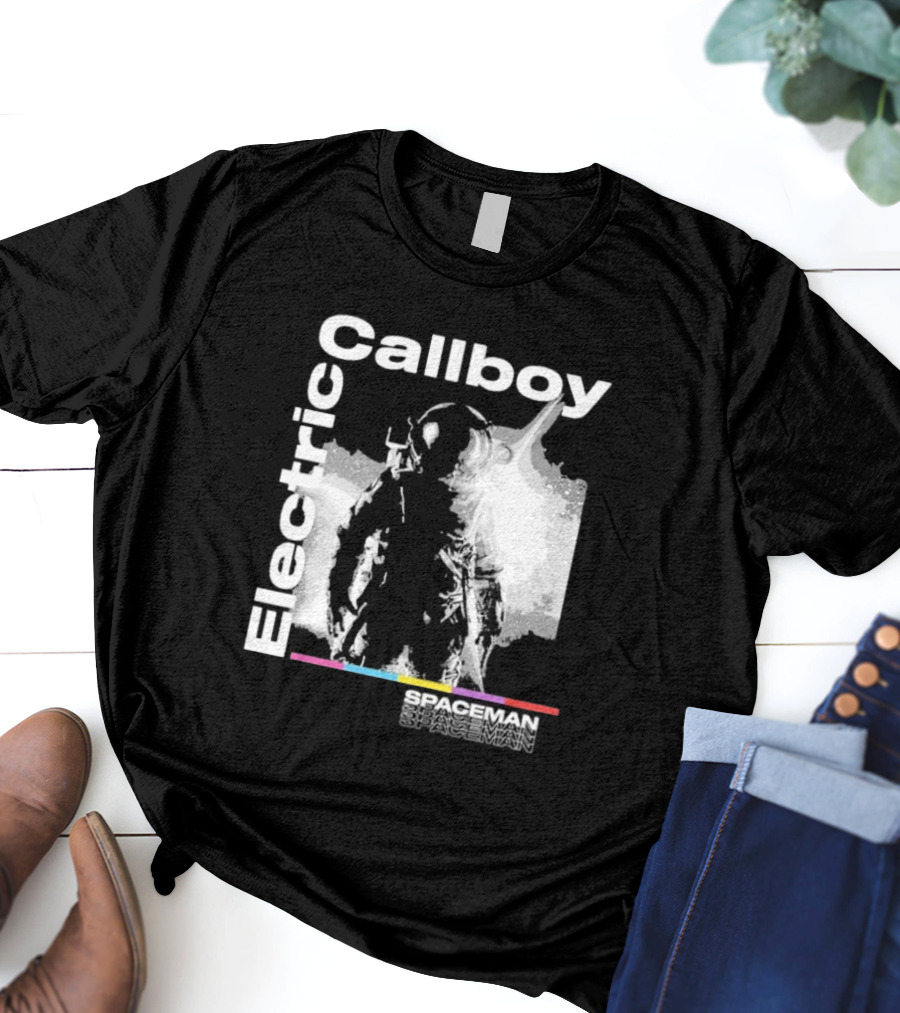 Electric Callboy Spaceman Cover Rainbow Text Starman Silhouette T-Shirt