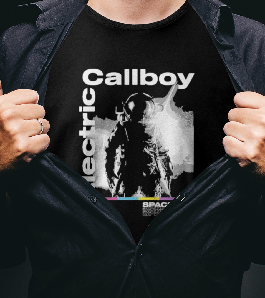 Electric Callboy Spaceman Cover Rainbow Text Starman Silhouette T-Shirt