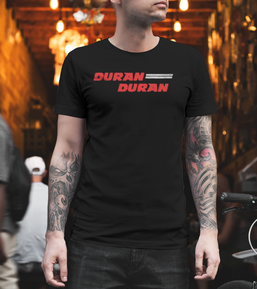 Duran Duran Classic Red Text On Textured Background T-Shirt