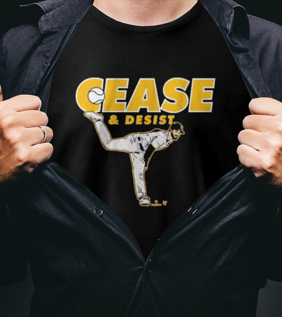 Cease And Desist Baseball Player Pitching Action T-Shirt