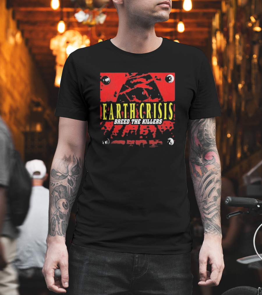 Earth Crisis Breed The Killers Yellow Text Red Background T-Shirt