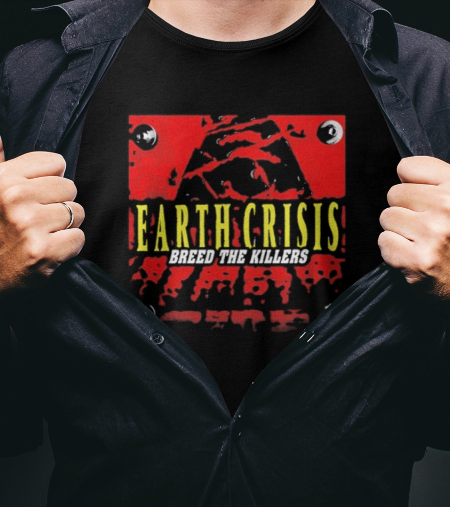 Earth Crisis Breed The Killers Yellow Text Red Background T-Shirt
