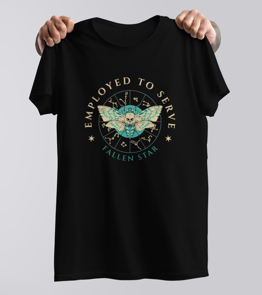 Employed To Serve Fallen Star Moth Astrology Circle T-Shirt