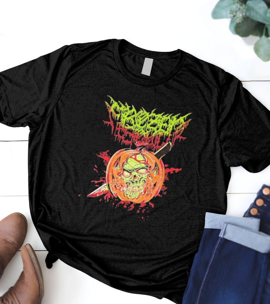 Frozen Soul Pumpkin Skull Knife Horror Graphic T-Shirt