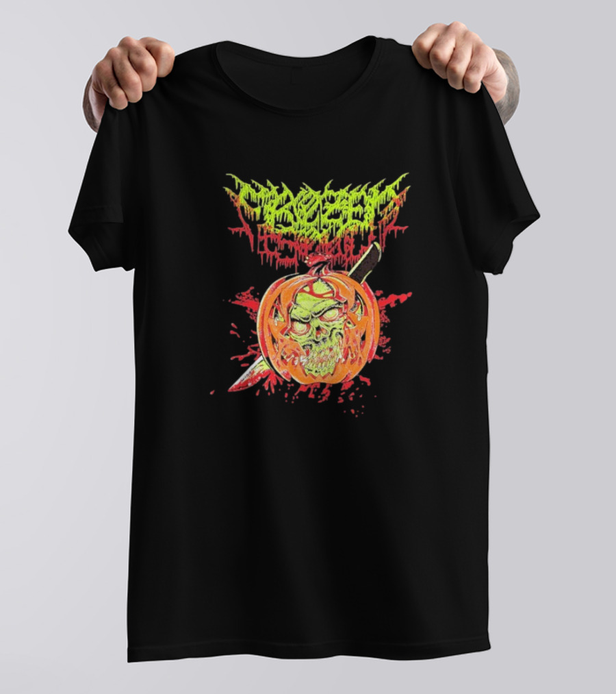 Frozen Soul Pumpkin Skull Knife Horror Graphic T-Shirt