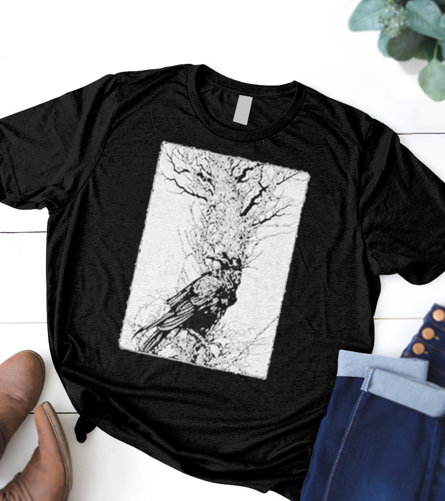 Fajar Allanda Raven Crow Art By Fajar Aeon Tree Illustration T-Shirt