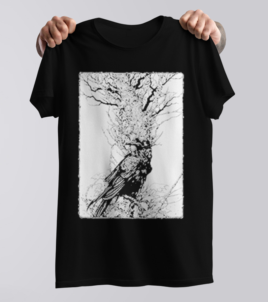 Fajar Allanda Raven Crow Art By Fajar Aeon Tree Illustration T-Shirt