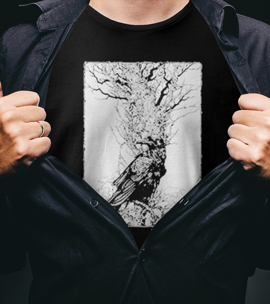 Fajar Allanda Raven Crow Art By Fajar Aeon Tree Illustration T-Shirt