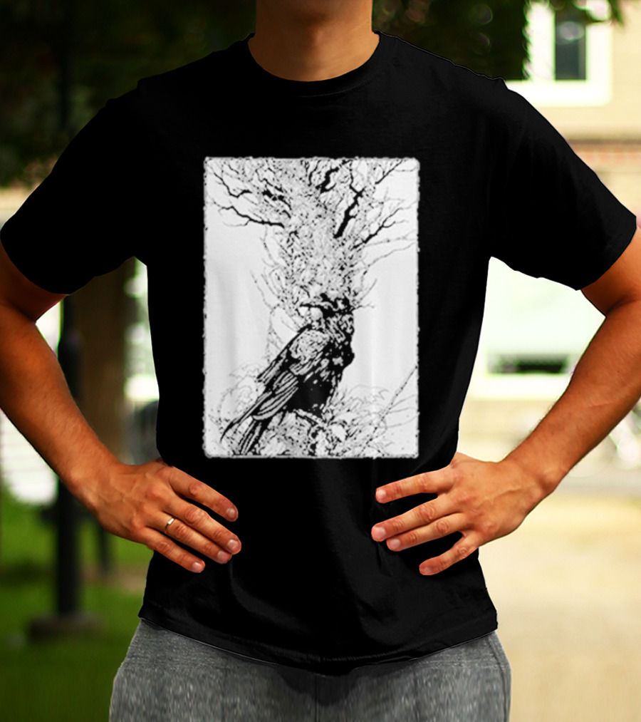 Fajar Allanda Raven Crow Art By Fajar Aeon Tree Illustration T-Shirt