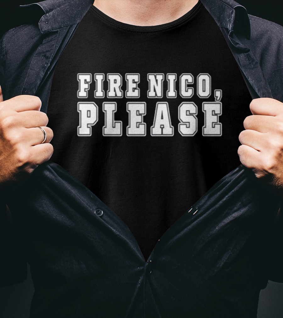 Fire Nico Please Large Block Text Statement T-Shirt