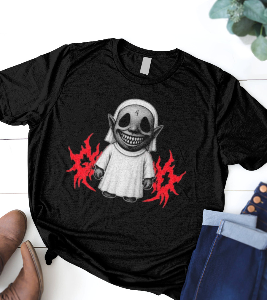 Ghost Supply Left Behind Smiling Figure With 4 Markings Retro Style T-Shirt