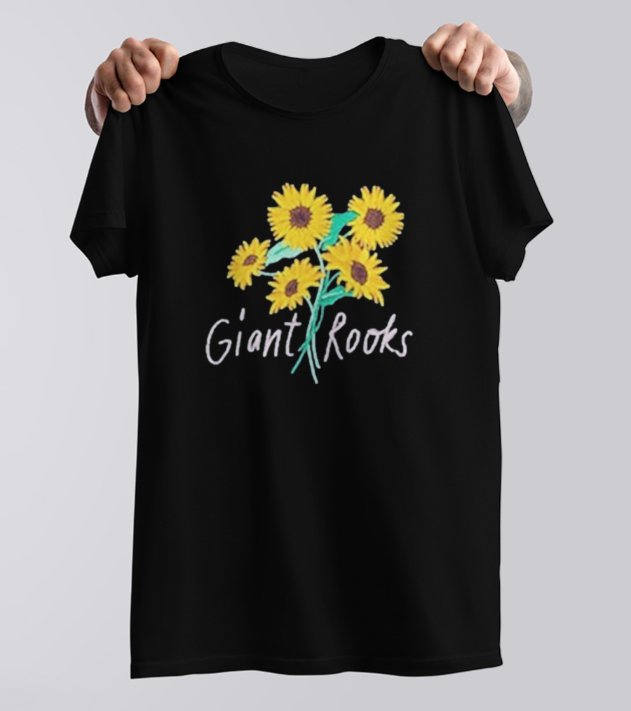 Giant Rooks Sunflower Bouquet Pink Skies T-Shirt
