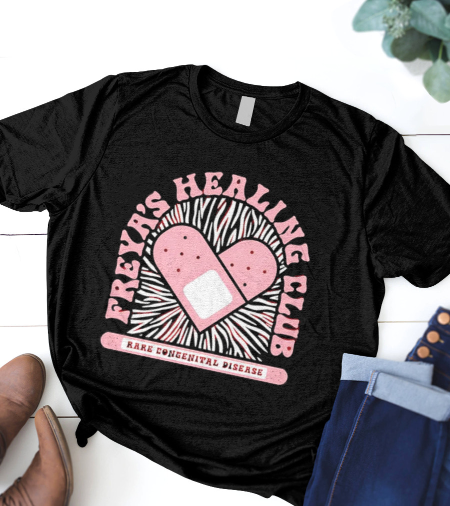 Freya's Healing Club Rare Congenital Disease Bandaid Heart T-Shirt