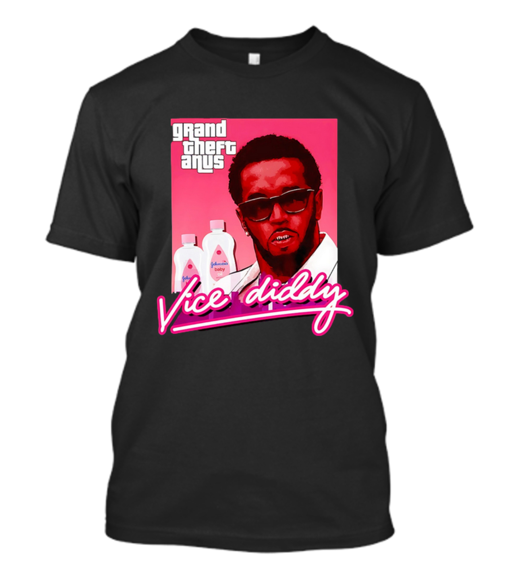 Grand Theft Anus Vice Diddy Johnson's Baby Oil Parody T-Shirt