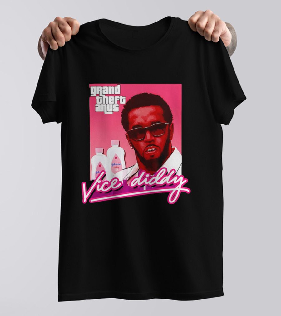 Grand Theft Anus Vice Diddy Johnson's Baby Oil Parody T-Shirt