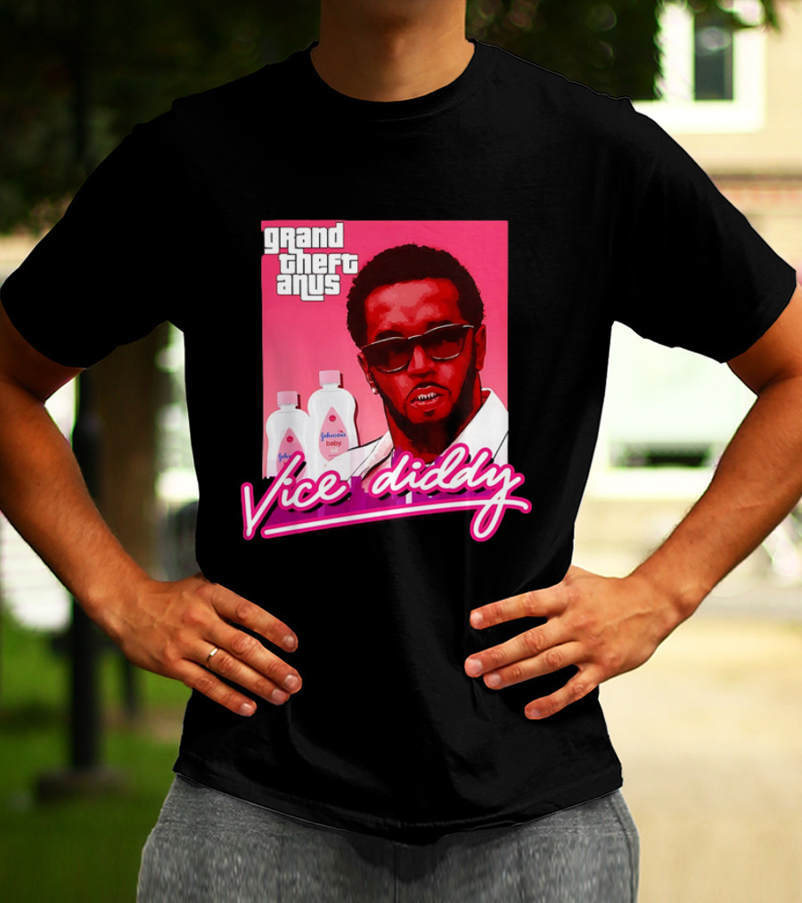Grand Theft Anus Vice Diddy Johnson's Baby Oil Parody T-Shirt