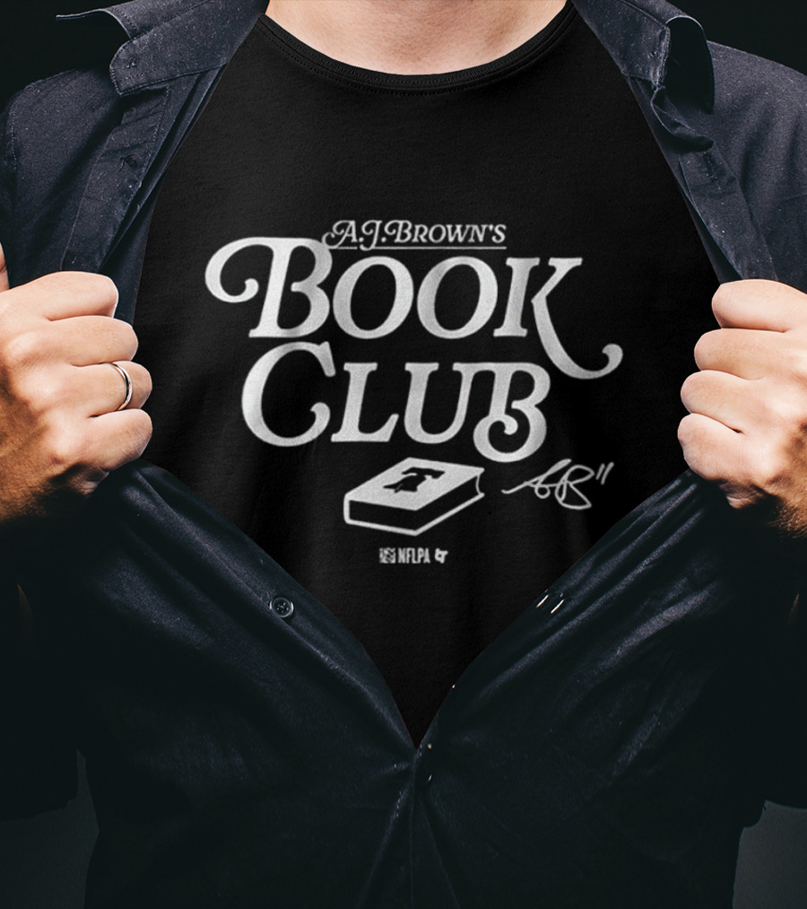 A.J. Brown’s Book Club Signature With Stylized Book And Number 11 T-Shirt