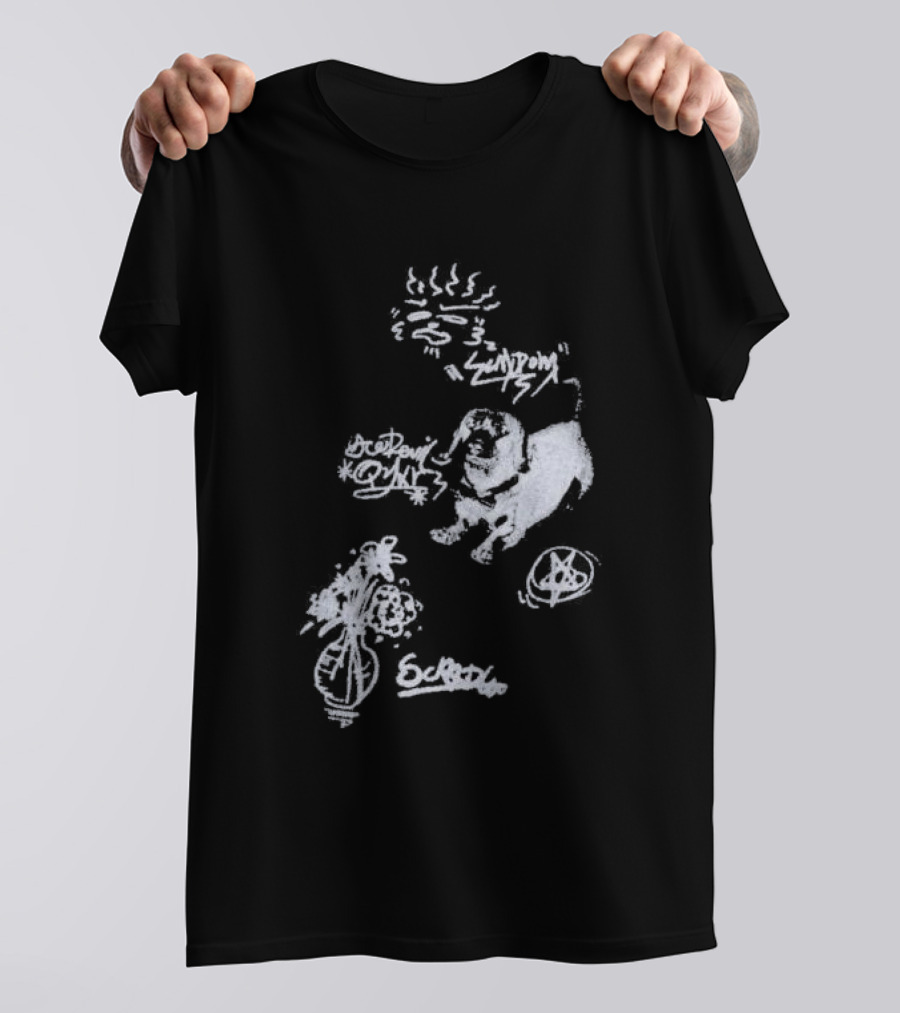Aelfric Eden Graffiti Dog Flower Crown Art Doodle T-Shirt
