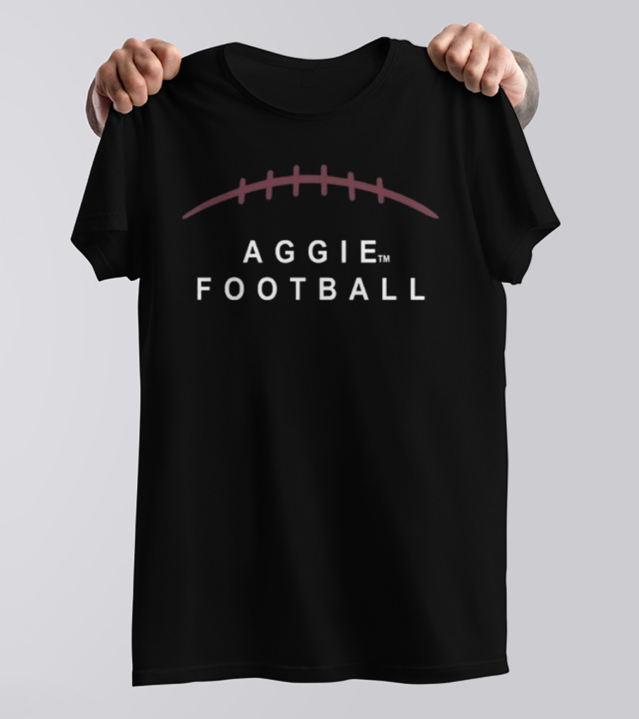 Aggie Football Arc Stitching Black T-Shirt