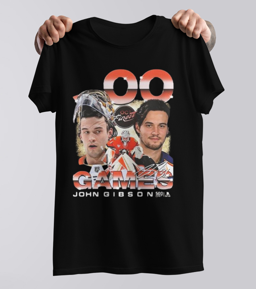 Anaheim Ducks John Gibson 500 Games Milestone Commemoration T-Shirt