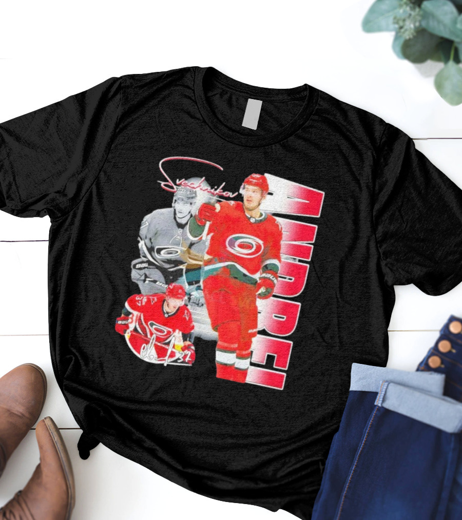 Andrei Svechnikov Carolina Hurricanes NHL Player 37 Signature T-Shirt