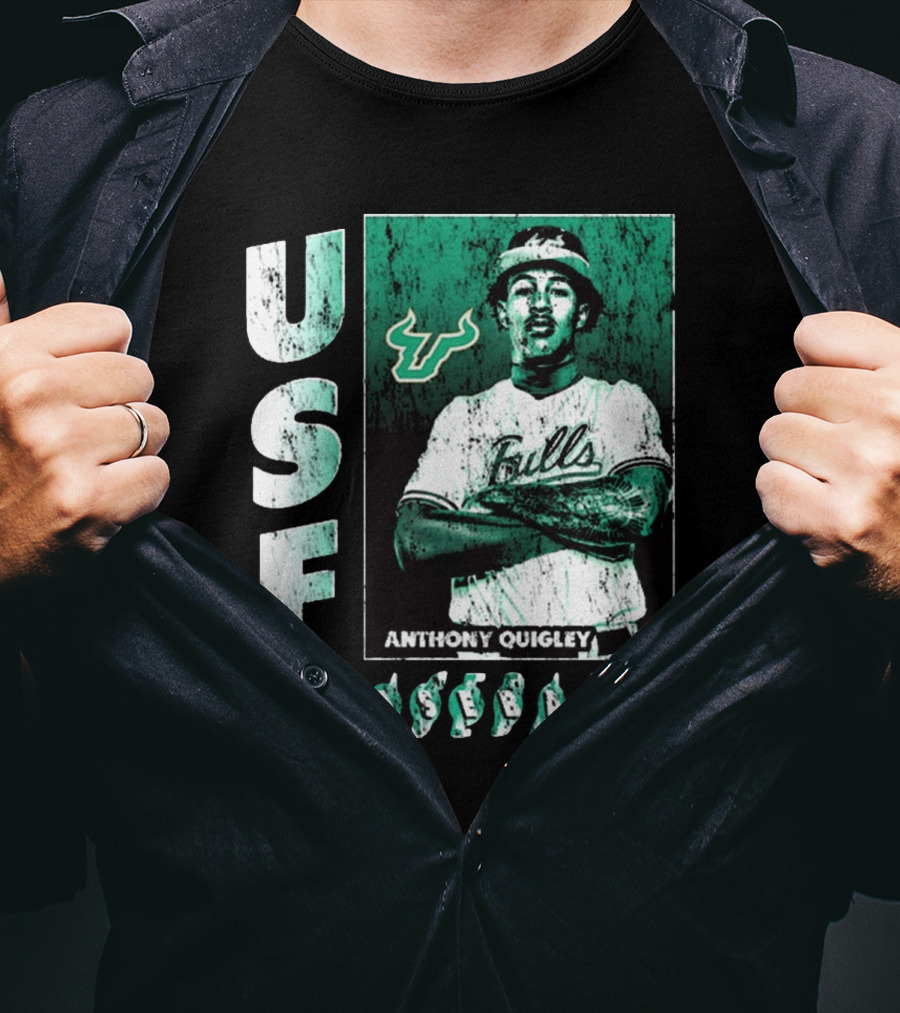 USF Bulls Anthony Quigley Baseball Vintage NCAA Division I T-Shirt