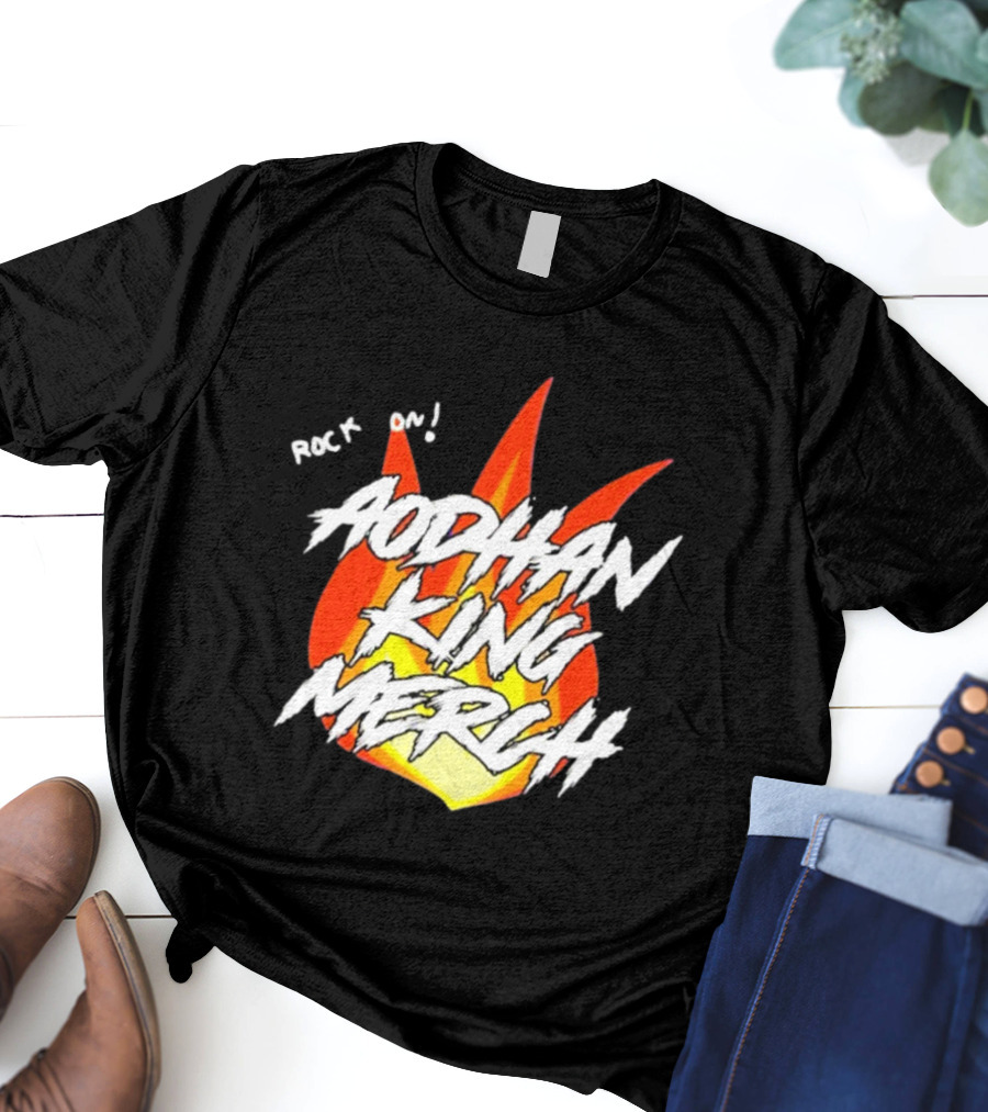 Aodhan King Rock On Flames Merch T-Shirt