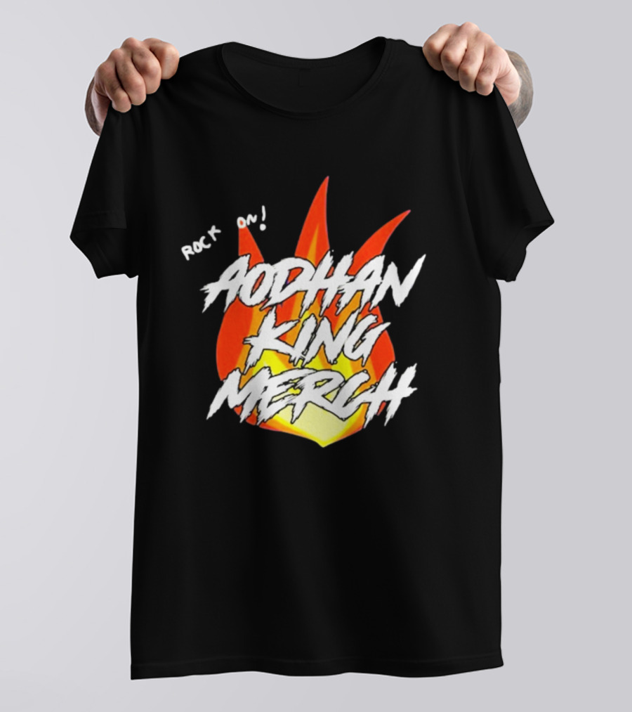 Aodhan King Rock On Flames Merch T-Shirt