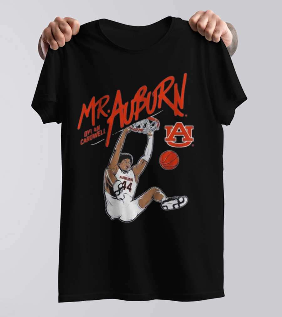 Auburn Basketball Dylan Cardwell Mr. Auburn Slam Dunk Graphic T-Shirt