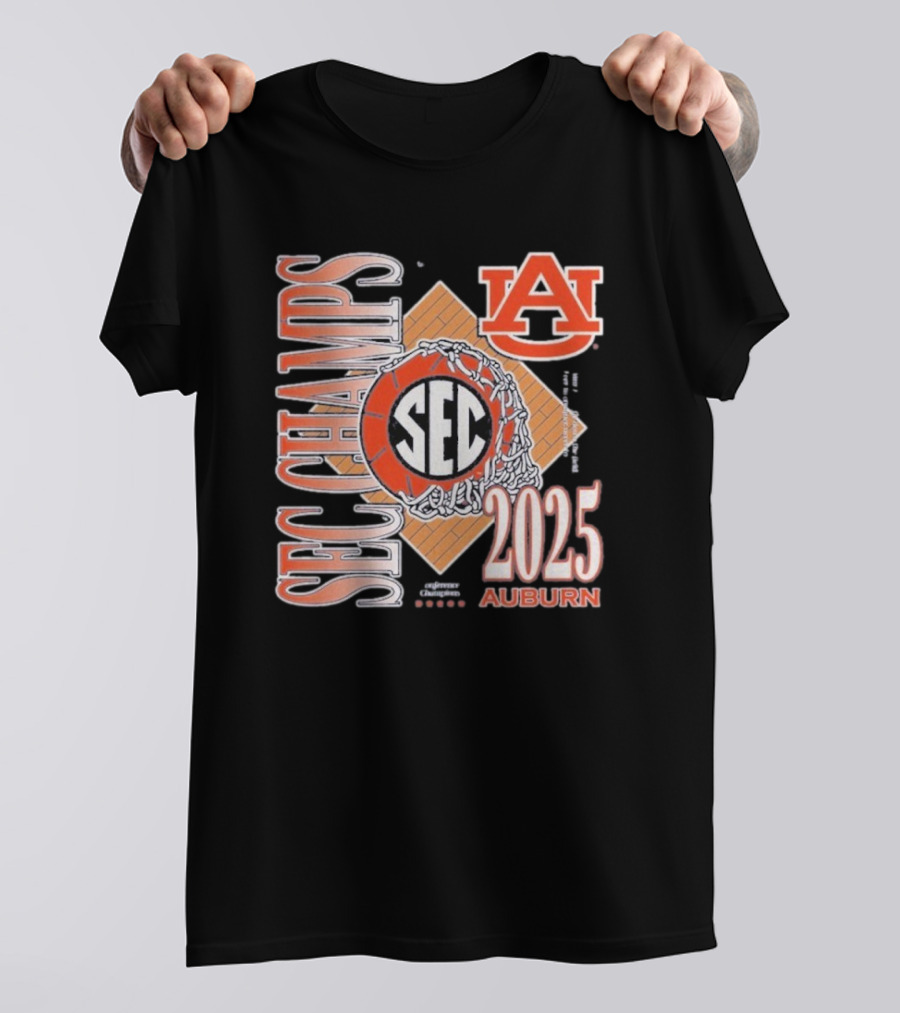 Auburn Tigers SEC Champs 2025 Basketball Victory T-Shirt