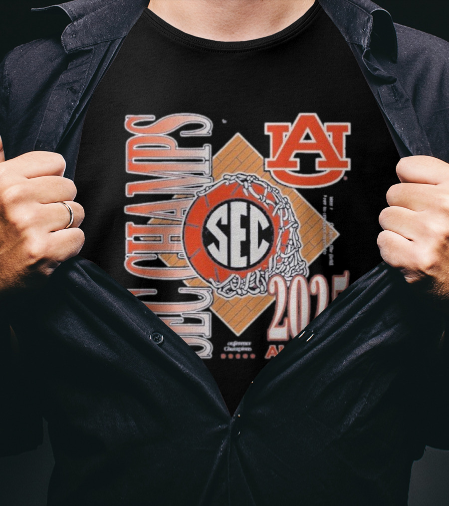 Auburn Tigers SEC Champs 2025 Basketball Victory T-Shirt