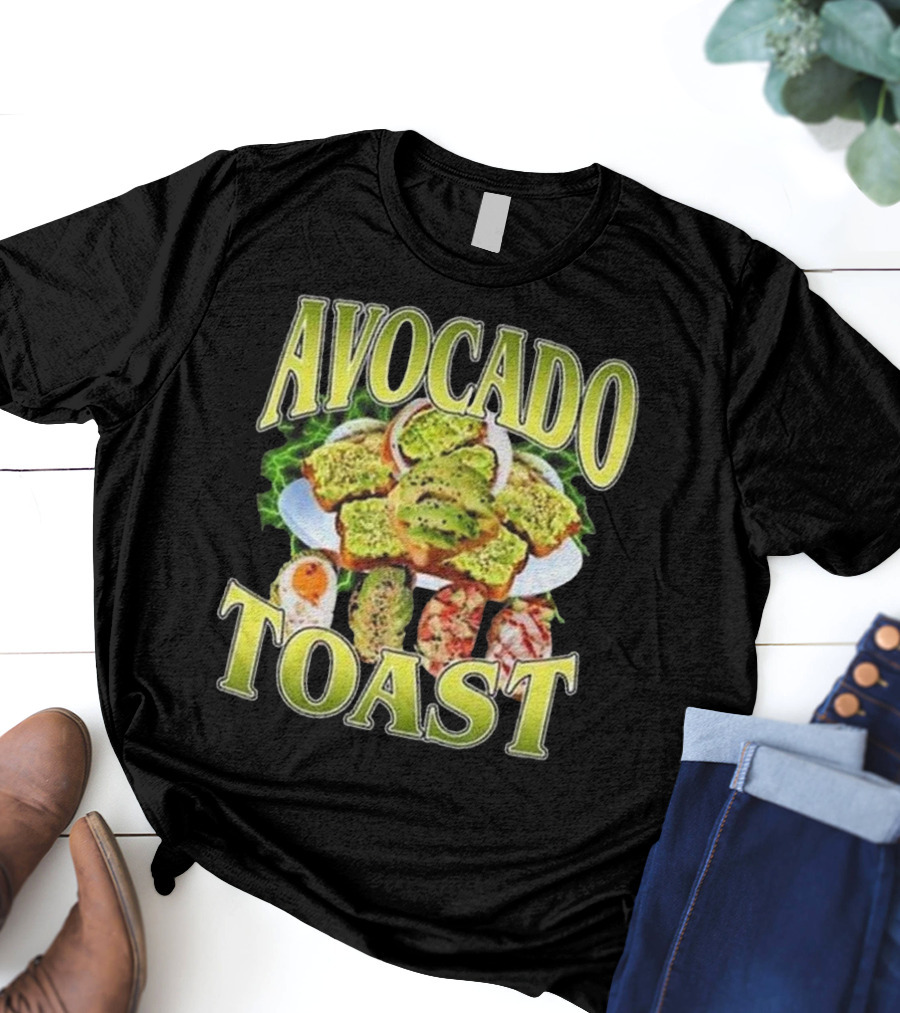 Avocado Toast Assorted Toppings Food Art T-Shirt