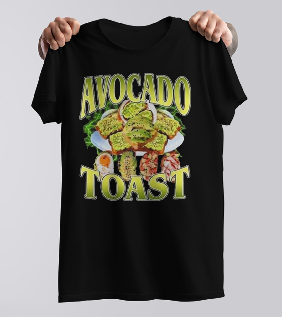 Avocado Toast Assorted Toppings Food Art T-Shirt