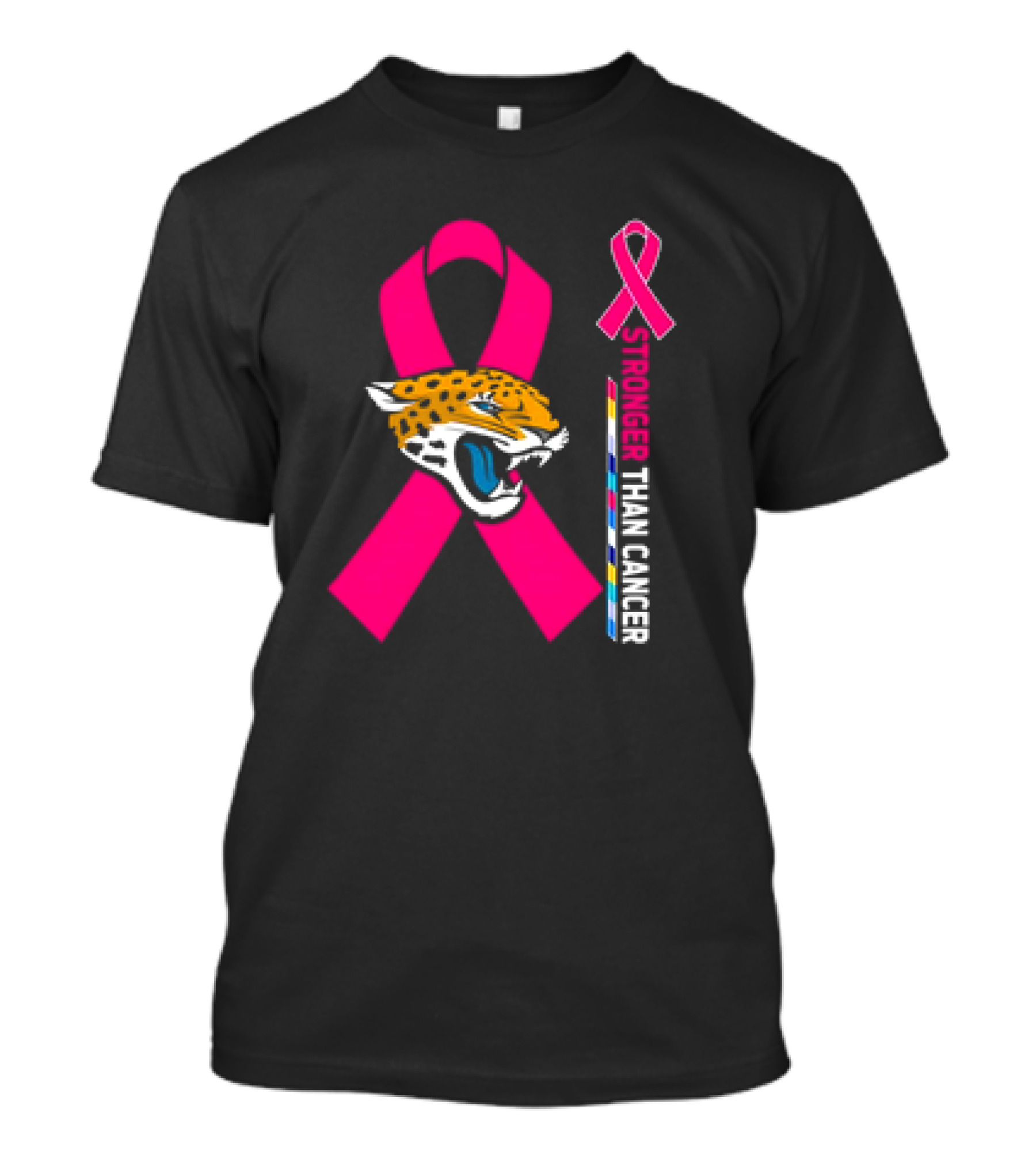 Awareness Stronger Than Cancer Pink Ribbon Jacksonville Jaguars T-Shirt