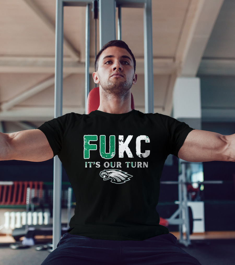 Philadelphia Eagles Fukc It’s Our Turn Bold Text Eagles Head T-Shirt