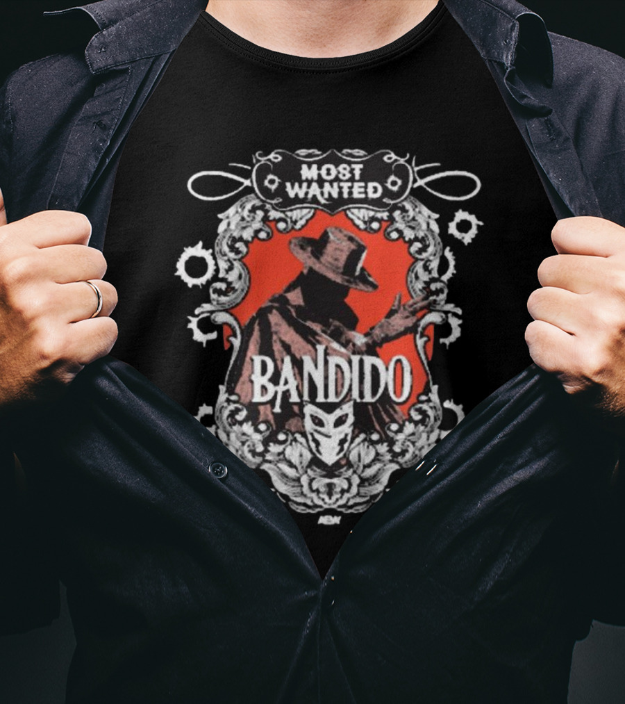 Bandido Most Wanted Masked Man AEW 2025 T-Shirt