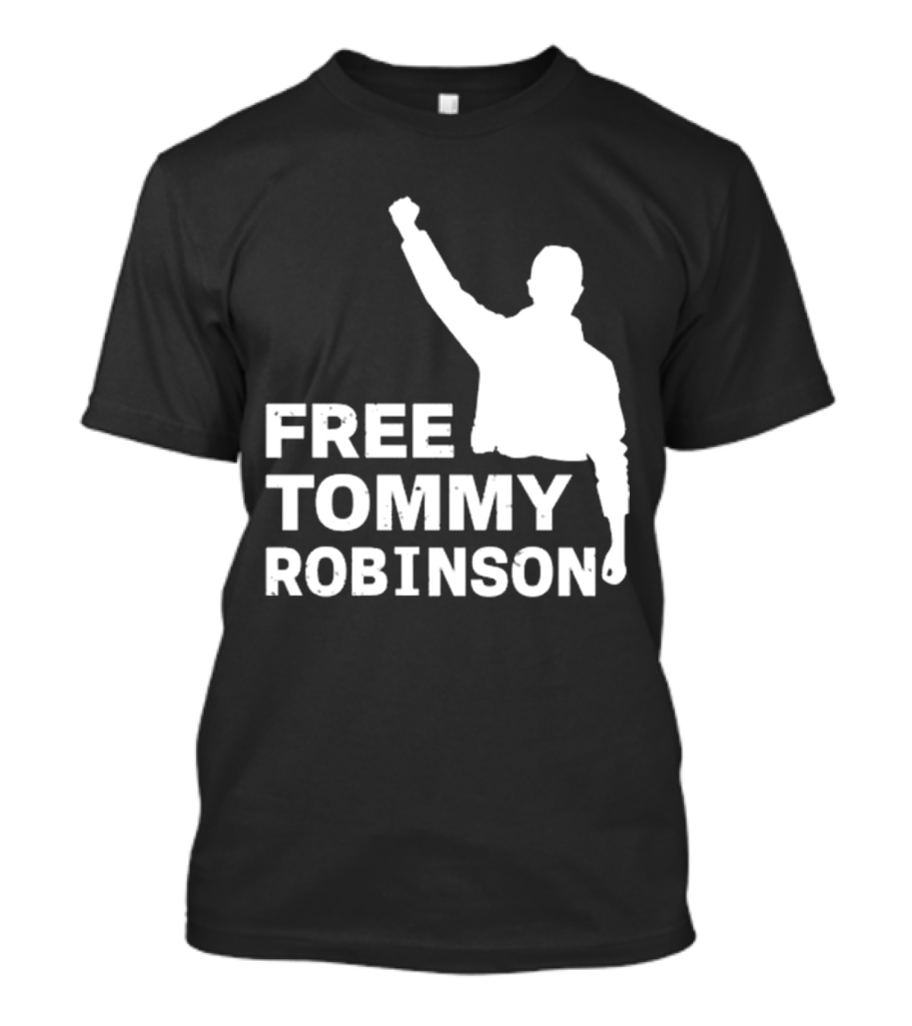 Free Tommy Robinson Activist Silhouette Fist Raised T-Shirt