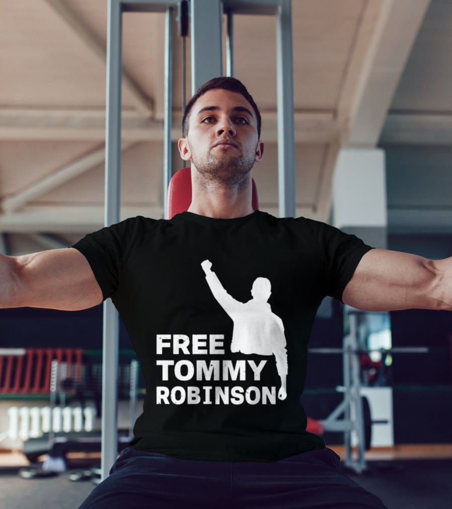 Free Tommy Robinson Activist Silhouette Fist Raised T-Shirt