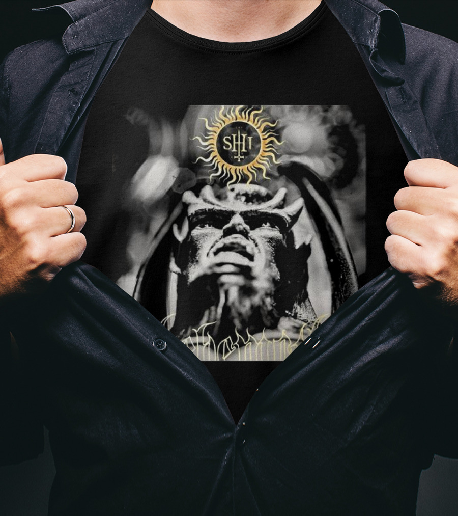 Behemoth The Shit Of God 9th May 2025 Sun Icon And Demonic Figure T-Shirt