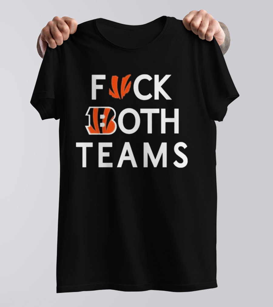 Bengals F*ck Both Teams Bold Statement With Team Initials And Claws T-Shirt