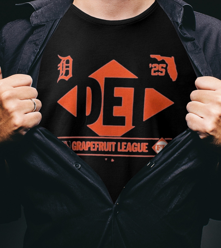 Detroit Tigers Spring Training 2025 Grapefruit League FL Icon T-Shirt