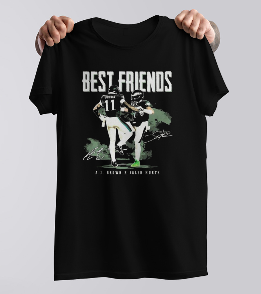 Best Friends AJ Brown X Jalen Hurts Signatures Football Celebration 2025 T-Shirt