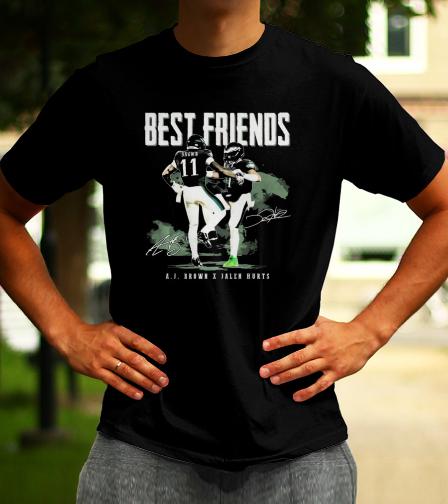 Best Friends AJ Brown X Jalen Hurts Signatures Football Celebration 2025 T-Shirt